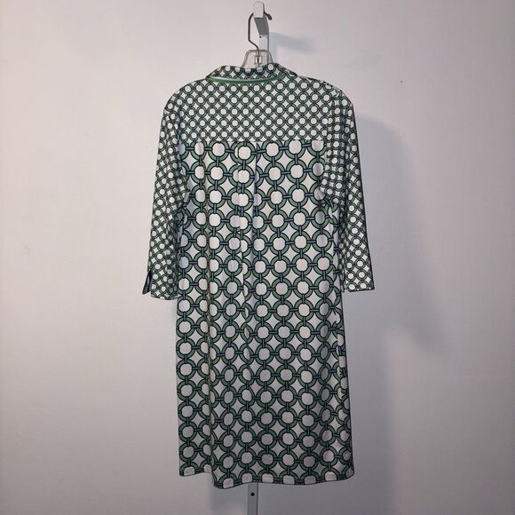 GRETCHEN SCOTT Everywhere Dress Blue Green Women's Size Medium Collared - Picture 9 of 10